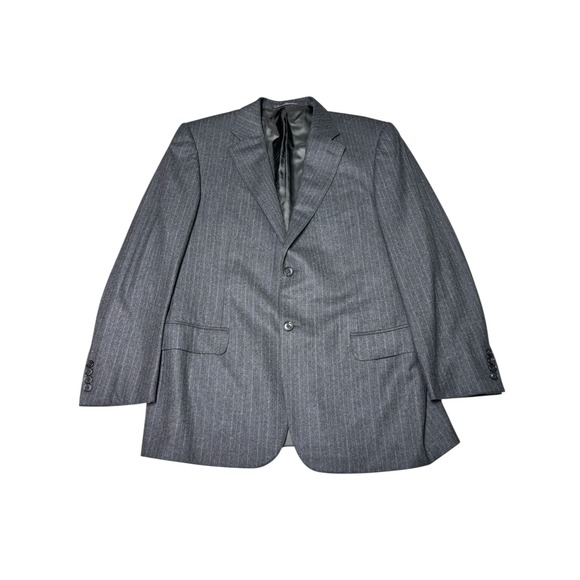Ermenegildo Zegna Pinstripe Wool Blazer Jacket‎ Made Switzerland Size 52